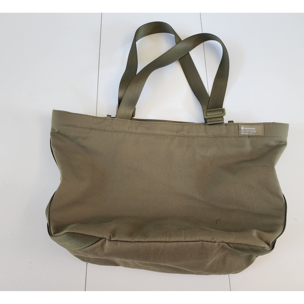 lululemon athletica Olive Green Canvas Tote clean lines